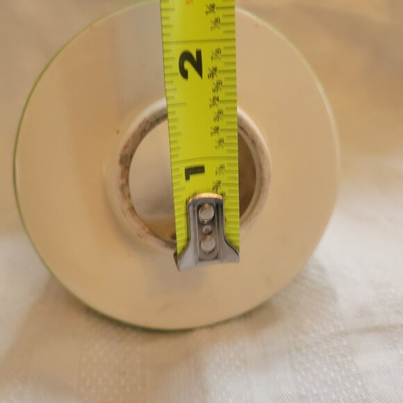 Hand-Painted Ceramic Candle Holder With Acorn & Leaf Design Green Rim 3 Inch Hei - Picture 5 of 7